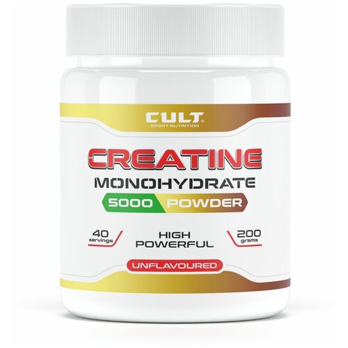 креатин моногидрат cult creatine monohydrate 150 грамм апельсин Креатин моногидрат Cult Creatine Monohydrate 5000 Powder - 200 грамм, натуральный, без добавок