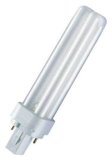 Лампа люминесцентная Osram DULUX D 13W/31-830 G24d-1 тёплый белый 3000К, упаковка 1шт