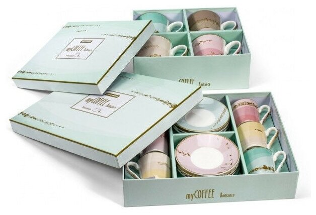 Набор чашек Tescoma myCOFFEE Romance, 4 шт, фарфор, подарочная упаковка — фото 1