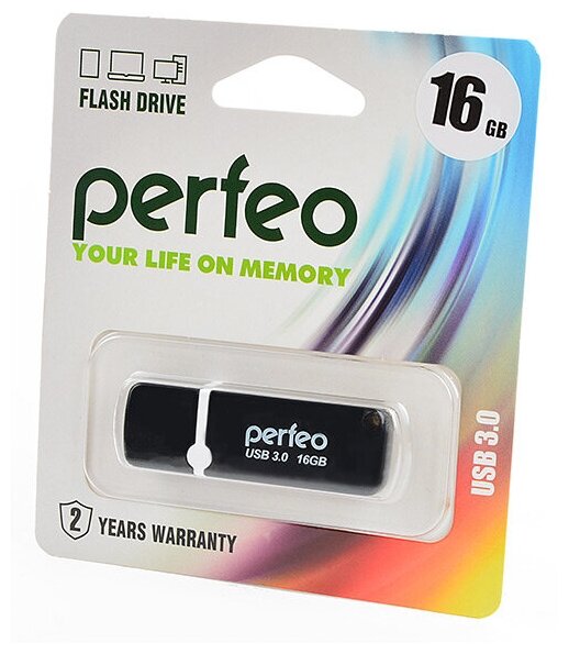 Perfeo USB флешка 16ГБ Perfeo PF-C08B016 Black