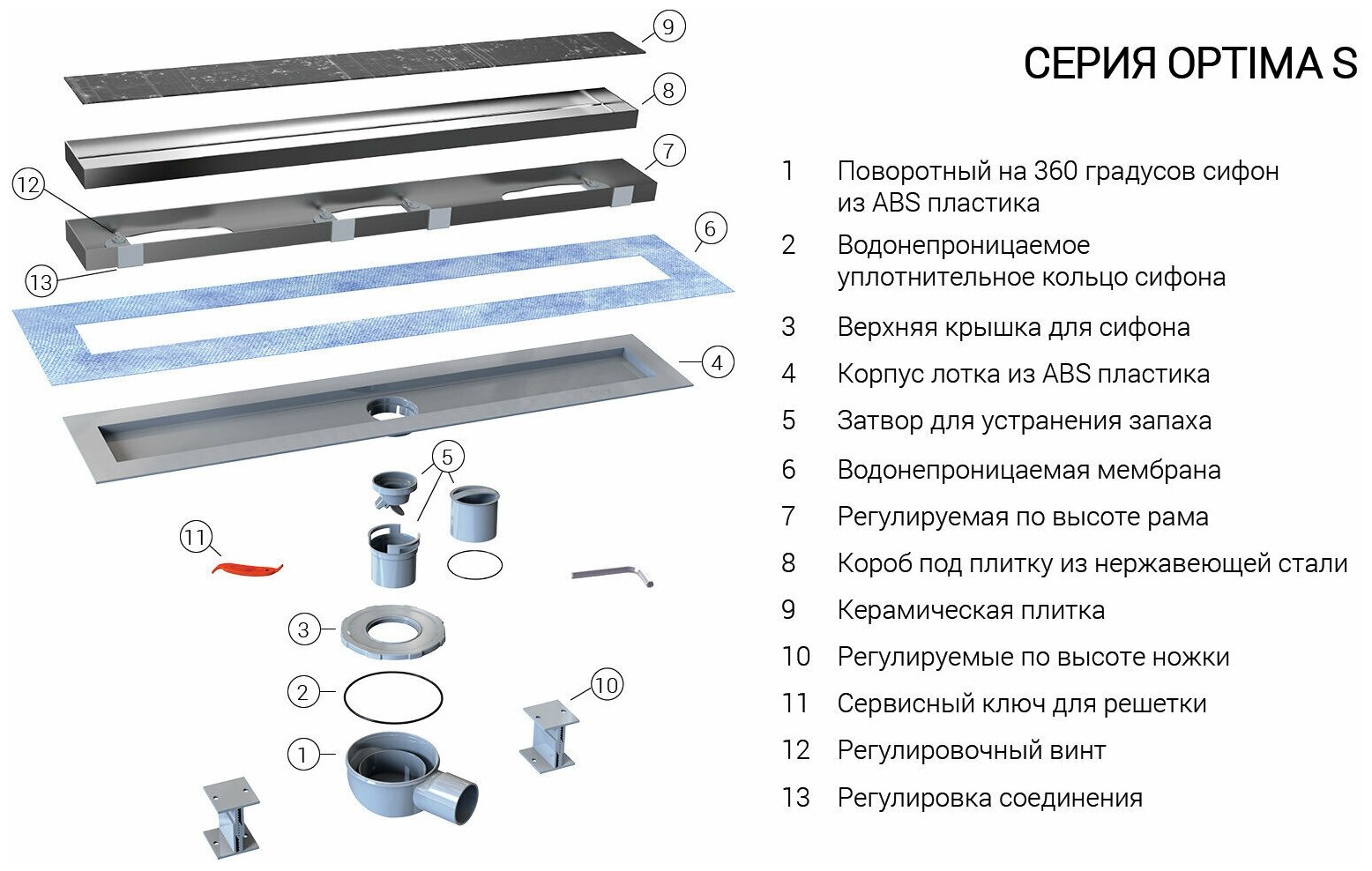 Трап для душа Vincea Optima SAY.601.80.P.DUZ - фото №3