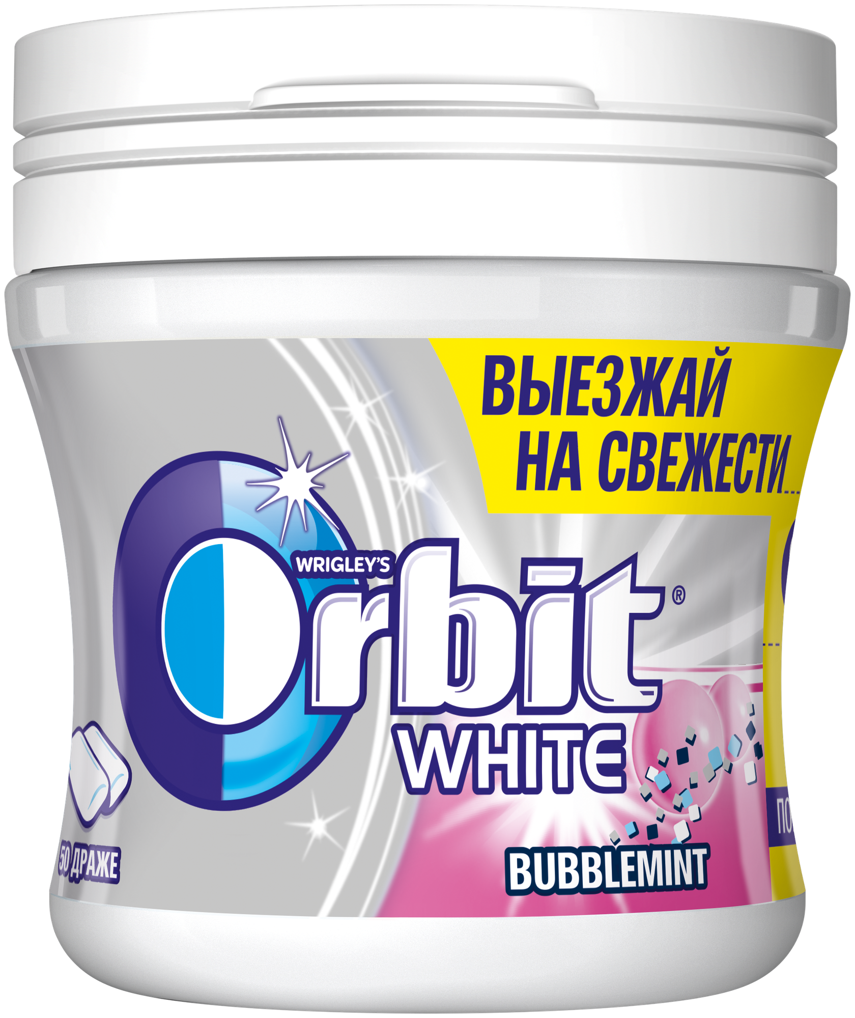 Жевательная резинка Orbit White Bubblemint без сахара, 68 г, 6 шт. в уп.