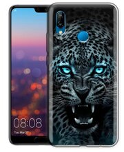 Дизайнерский силиконовый чехол для Хуавей Р20 лайт / Huawei P20 Lite Темный леопард
