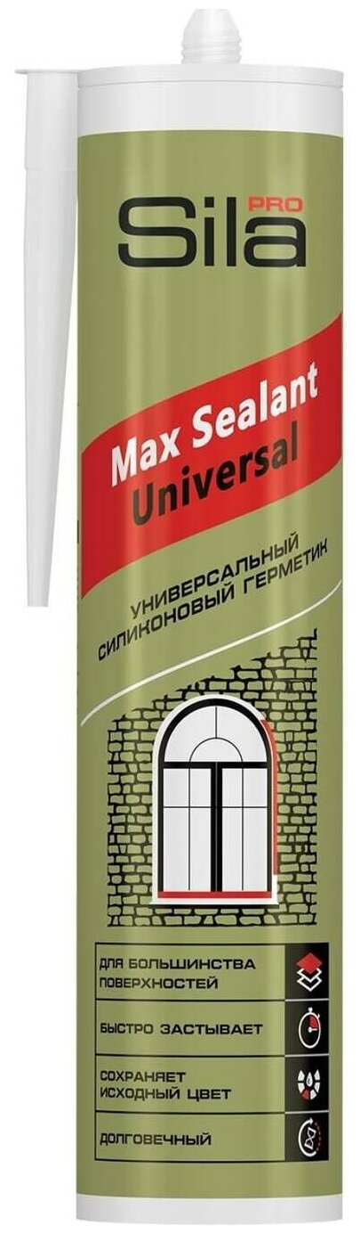 Силиконовый универсальный герметик Sila PRO Max Sealant, коричневый, 290 мл SSUBR0290