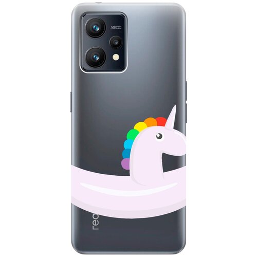 Силиконовый чехол с принтом Unicorn Swim Ring для Realme 9 / Рилми 9