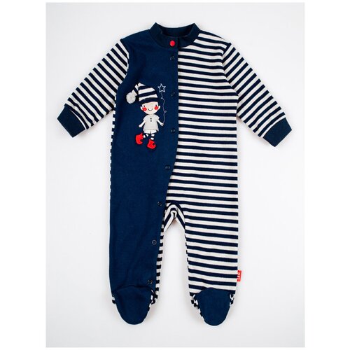 фото "2026а-1 комплект (комбинезон+шапочка) ""гномик"" 62, синий" leo