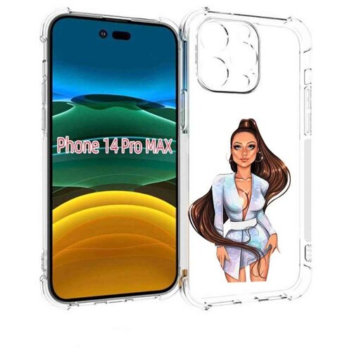Чехол MyPads девушка-с-очень-длинными-волосами женский для iPhone 14 Pro Max задняя-панель-накладка-бампер