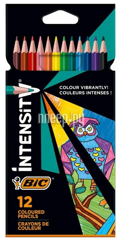 Карандаши цветные 12 цветов BIC "Color UP", пластиковые, трехгранные