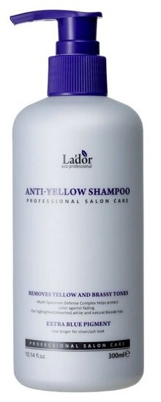 Оттеночный шампунь для волос Lador Anti Yellow устранение желтизны, 300 мл