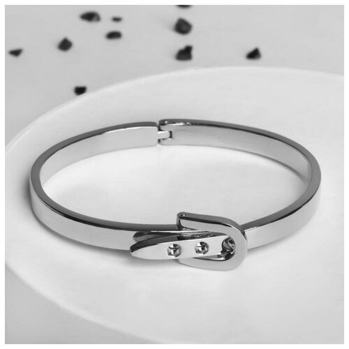 фото Браслет-цепочка queen fair, 1 шт., размер 6.6 см, размер one size, диаметр 6.6 см, серый, серебряный