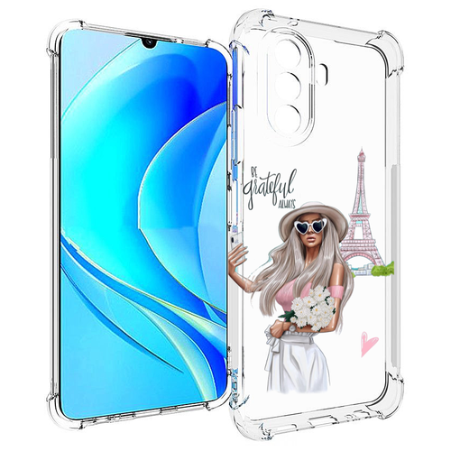 Чехол MyPads Селфи-в-Париже женский для Huawei Nova Y70 / Nova Y70 Plus (MGA-LX9N) / Huawei Enjoy 50 задняя-панель-накладка-бампер чехол mypads миленькая девочка женский для huawei nova y70 nova y70 plus mga lx9n huawei enjoy 50 задняя панель накладка бампер