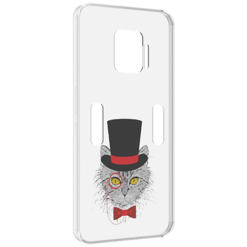 Чехол MyPads кот в шляпе для ZTE Nubia Red Magic 7 Pro задняя-панель-накладка-бампер