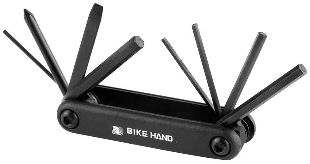 Набор ключей складной YC-270 Bike Hand (8 ключей) чёрный