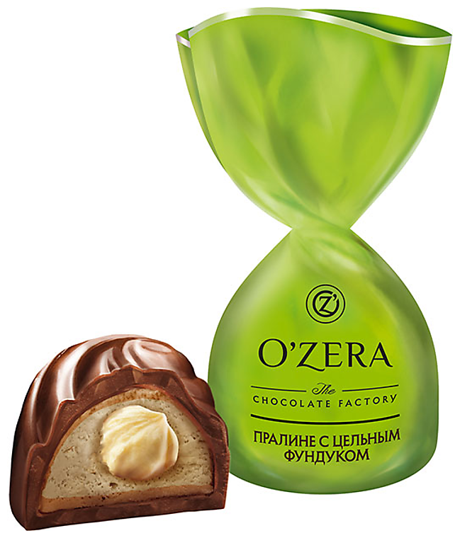 Ozera / Шоколадные конфеты "O"Zera", пралине с цельным фундуком, 0,5кг