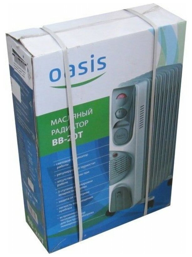 Масляный радиатор Oasis BB-20T (с вентилятором) - фотография № 3