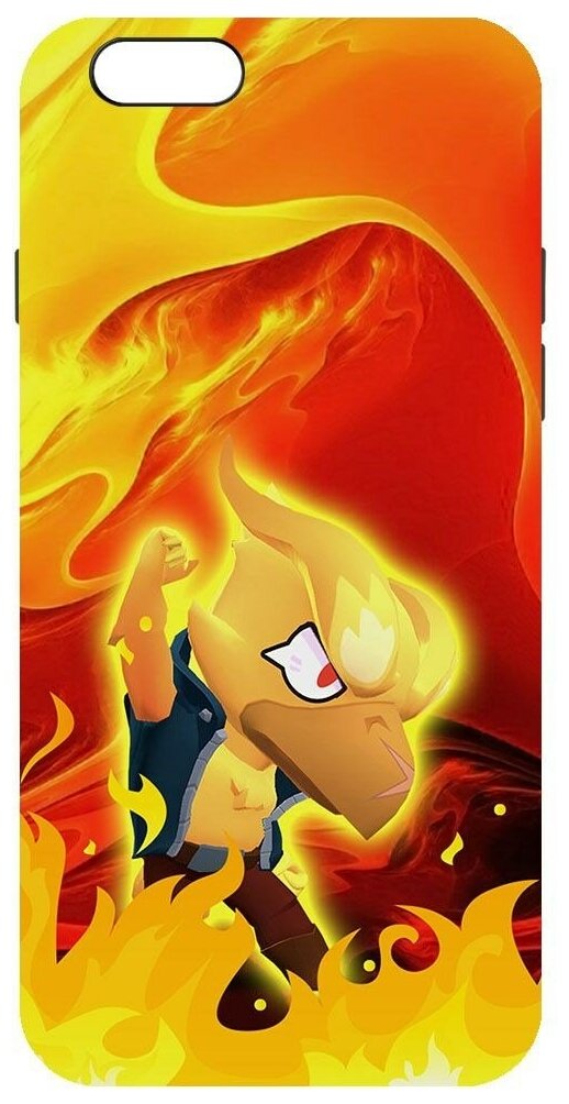 фото Чехол-накладка Krutoff Софт Кейс Brawl Stars - Ворон-Феникс для iPhone 6/6s черный