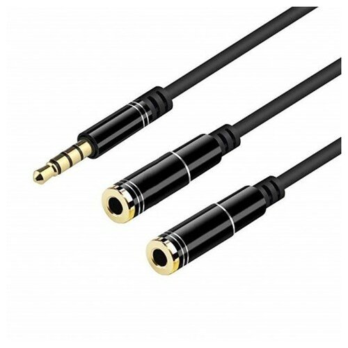 KIN KY-67 разветвитель 2 in 1 AUX AUDIO Cable mini Jack 3.5 mm (M) to 2 * mini Jack 3.5 mm (F), 0,3m, Черный