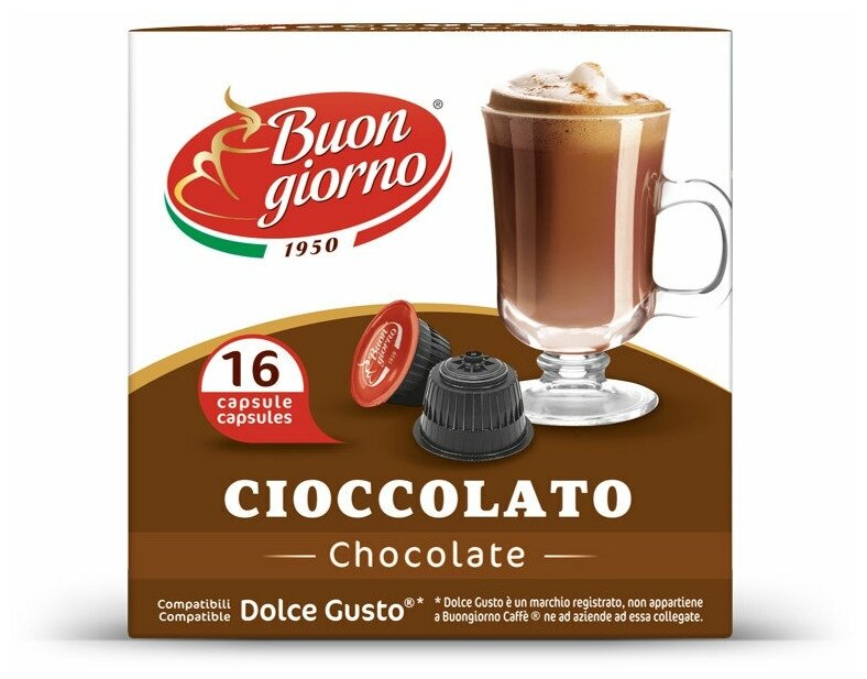 Кофейный напиток "Buongiorno" DolceGusto Cioccolato(16капсул)- 16 порций - фотография № 2