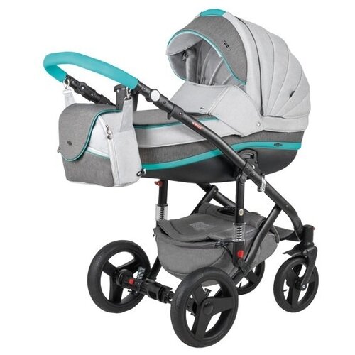 Коляска 2в1 Bebe-Mobile Movo R14 (Mint-Grey-Black)