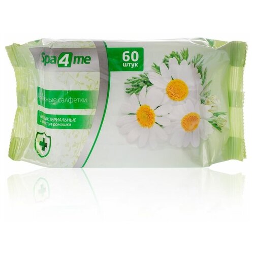 Освежающие влажные салфетки Spa 4 Me ромашки 60шт 3079808