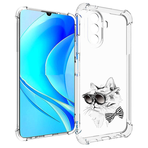 Чехол MyPads крутая кошка в очках для Huawei Nova Y70 / Nova Y70 Plus (MGA-LX9N) / Huawei Enjoy 50 задняя-панель-накладка-бампер чехол mypads крутая пандочка ок для huawei nova y70 nova y70 plus mga lx9n huawei enjoy 50 задняя панель накладка бампер