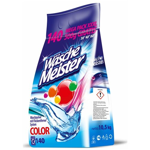 Стиральный порошок WascheMeister Color, 10.5 кг, универсальное, для хлопковых тканей