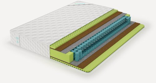 Изображение товара Матрас Lonax Relax ППУ Cocos TFK 160х200 серии Relax анатомический средней жесткости кокосовый Независимые пружины