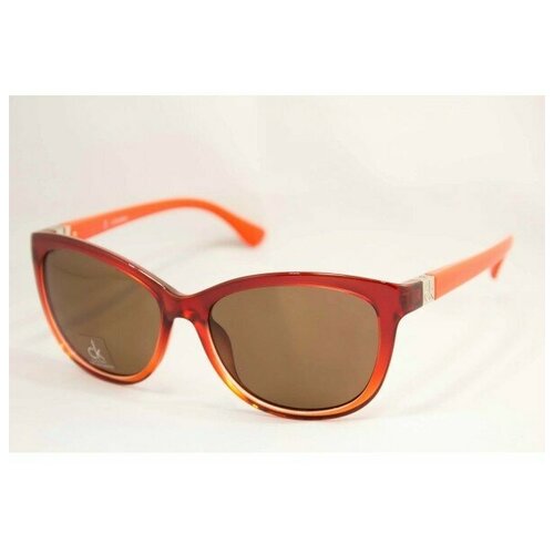Солнцезащитные очки CALVIN KLEIN, оранжевый, красный солнцезащитные очки calvin klein авиаторы оправа металл коричневый