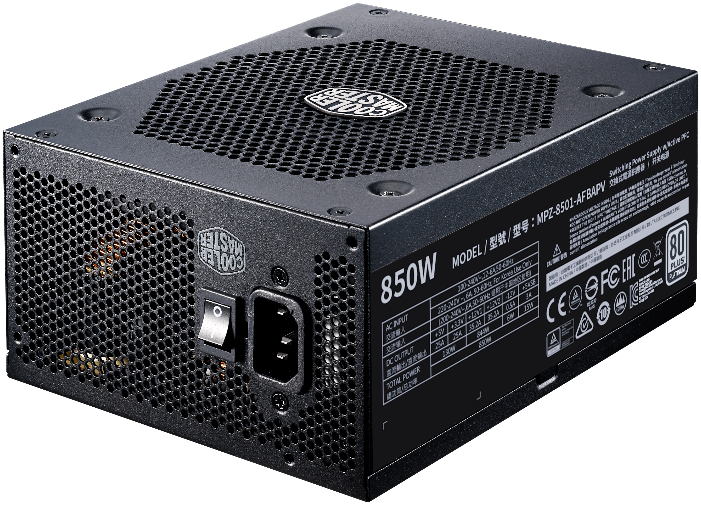 Блок питания 850W Cooler Master V850 Platinum (MPZ-8501-AFBAPV-EU)