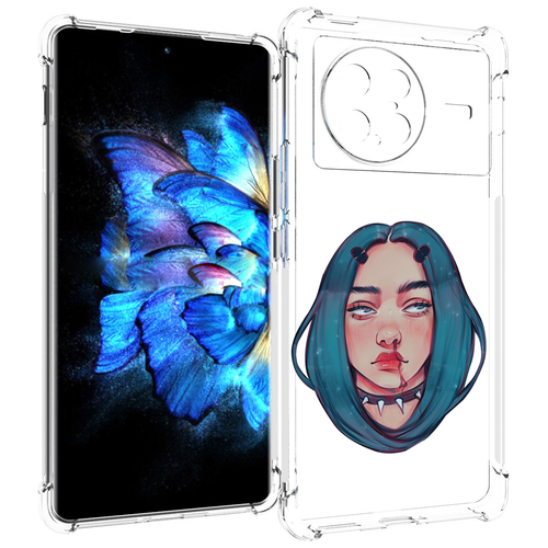 Чехол MyPads грустная-девушка-с-синими-волосами для Vivo X Note 5G задняя-панель-накладка-бампер