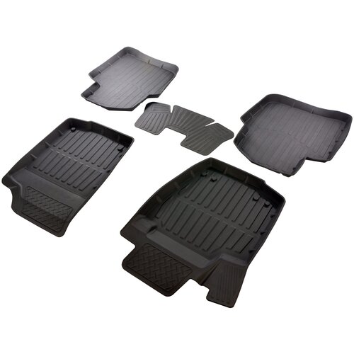 Резиновые 3D Premium коврики в салон SRTK на Skoda Rapid 2012-2020
