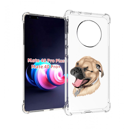 Чехол MyPads очень-довольная-собака для Huawei Mate 40 Pro+ Plus задняя-панель-накладка-бампер