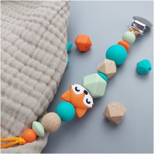 Держатель для пустышки Прищепка для соски Грызунок силиконовый