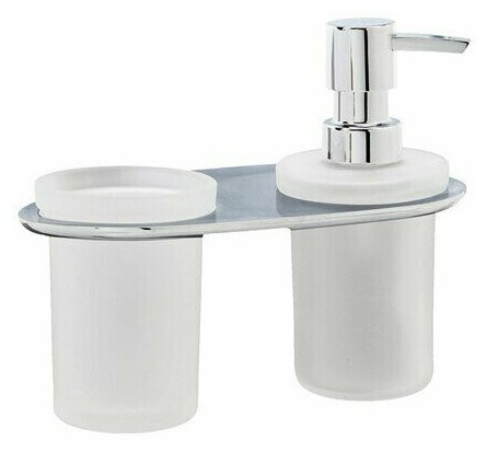 Держатель стакана и дозатора матовое стекло/ хром WasserKRAFT Kammel K-8389