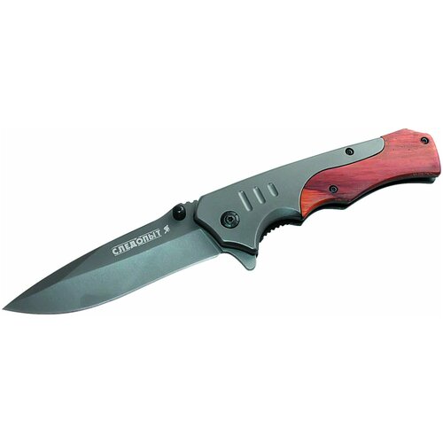 фото Нож туристический "следопыт", деревянная ручка, дл. клинка 100 мм, в чехле pf-pk-17