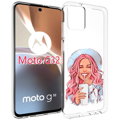 Чехол MyPads веселая-девушка-модель женский для Motorola Moto G32 задняя-панель-накладка-бампер