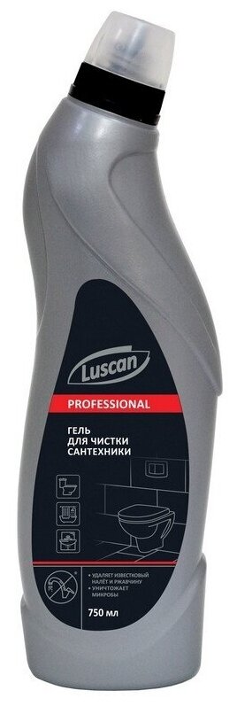 Чистящее средство для сантехники Luscan 750 мл, гель с кислотой
