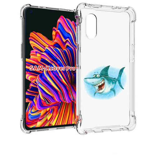 Чехол MyPads веселая акула для Samsung Galaxy Xcover Pro 1 задняя-панель-накладка-бампер