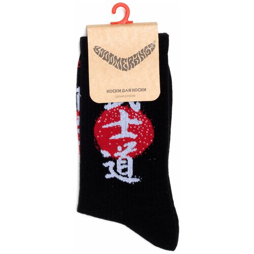 Носки BOOOMERANGS, размер 40-45, белый, черный, красный носки booomerangs размер 40 45 белый красный