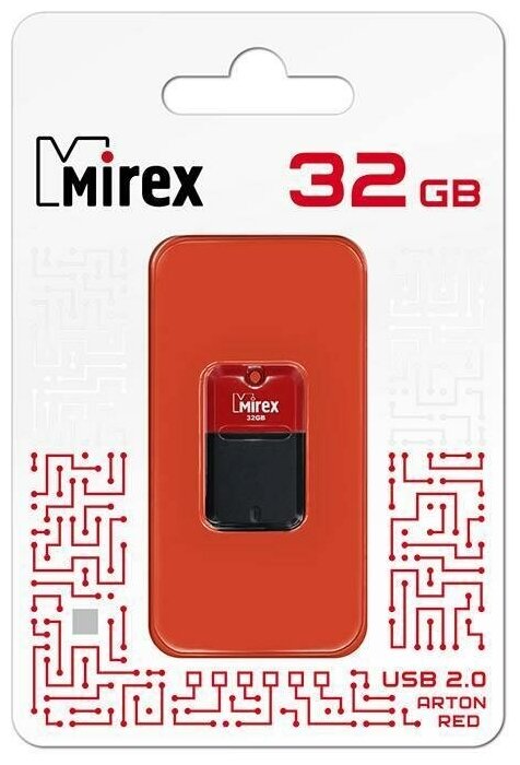 Флеш-накопитель USB 32GB Mirex ARTON красный (ecopack)