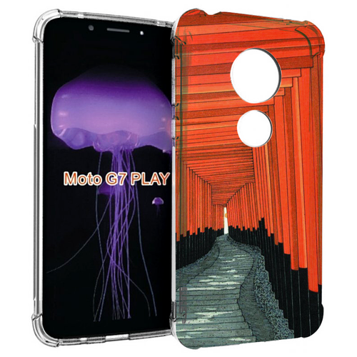 Чехол MyPads красный коридор для Motorola Moto G7 Play задняя-панель-накладка-бампер