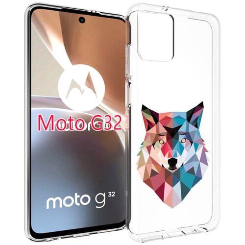 Чехол MyPads Геометрический-волк для Motorola Moto G32 задняя-панель-накладка-бампер