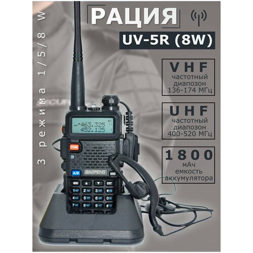 Рация Baofeng UV-5R 8W 3 режима мощности 403800₽