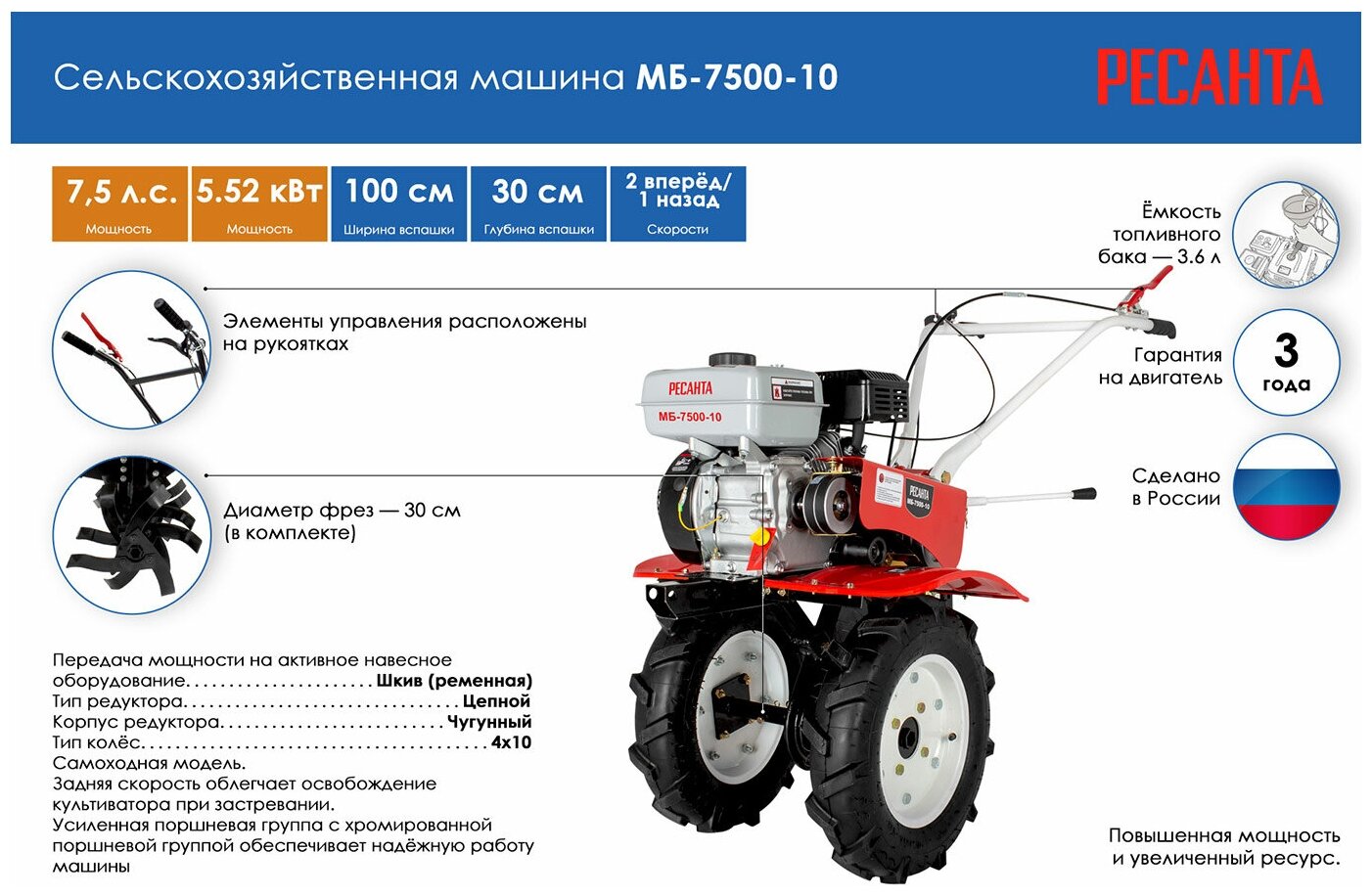 Сельскохозяйственная машина МБ-7500-10 Ресанта - фотография № 18