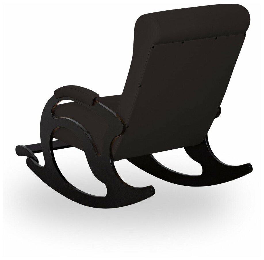 Кресло-качалка с подножкой ткань Экокожа Тироль цвет Венге Dark Brown