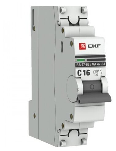 EKF PROxima ВА 47-63 Автоматический выключатель (С) 1P 16А 4,5kA