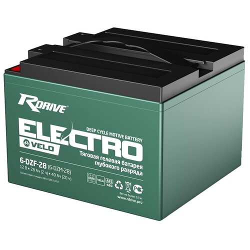 Аккумулятор гелевый Rdrive ELECTRO Velo 6-DZF-28 (12В 40 Ач)