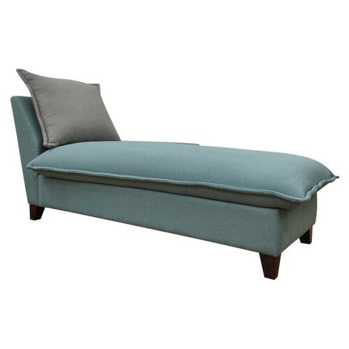 Оттоманка Хадсон правый подлокотник, цвет серо-зеленый, подушка серая рогожка