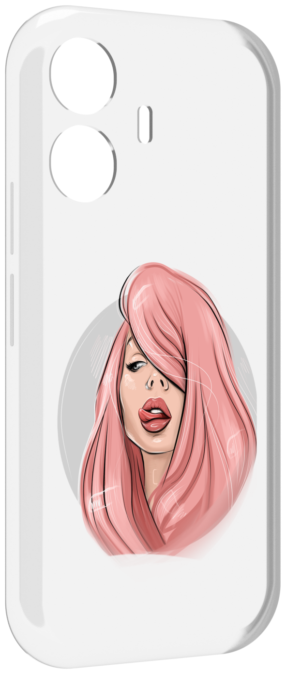 Чехол MyPads лицо-девушки-с-розовыми-волосами женский для Vivo Y77E / Vivo iQOO Z6 Lite задняя-панель-накладка-бампер