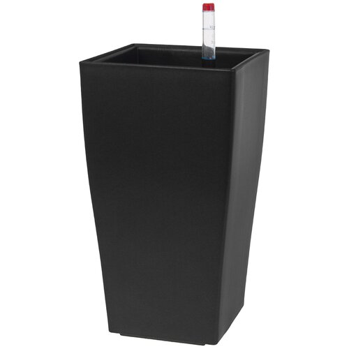Кашпо PLANTA VITA Conic Silk black с автополивом , 14х14хH26 см